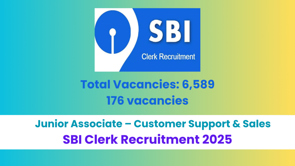 SBI Clerk (Junior Associate – Customer Support & Sales) Recruitment 2025